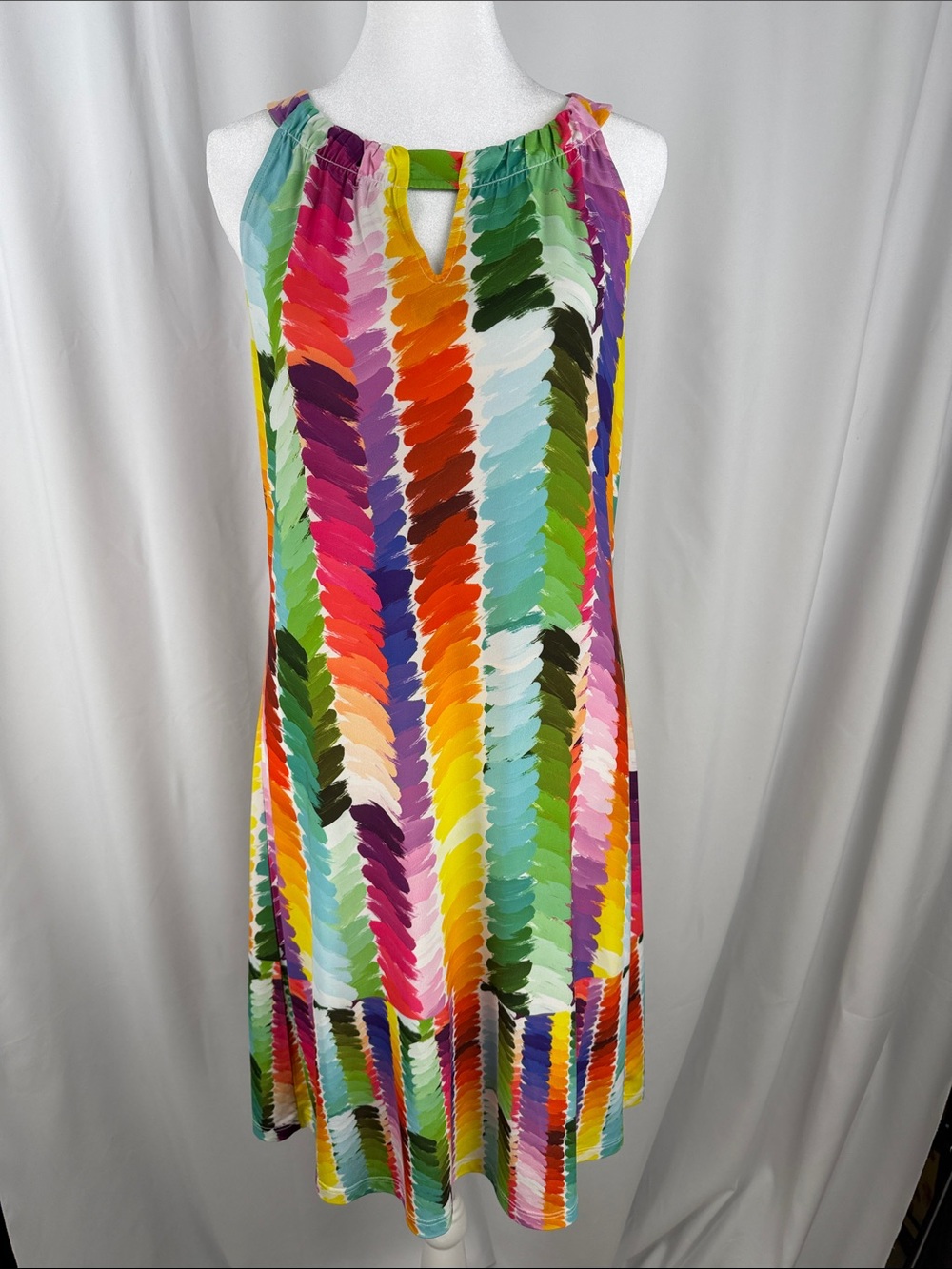 Isle by Melis Kozan Colorful Abstract Print Sleeveless Shift Dress